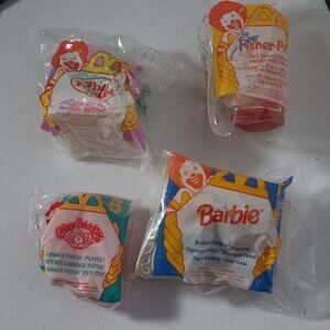 Vintage 1995 Mcdonalds Totally Toy Holiday Lot of 4 Barbie Polly Pocket Cabbage